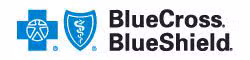 Blue Cross Blue Shield logo with a blue cross shape on the left and a blue shield with a white staff and serpent symbol next to the words BlueCross BlueShield in black text.