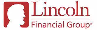 The Lincoln Financial Group logo features a maroon silhouette of Abraham Lincoln’s profile to the left of the company name in maroon text, with Lincoln above Financial Group.